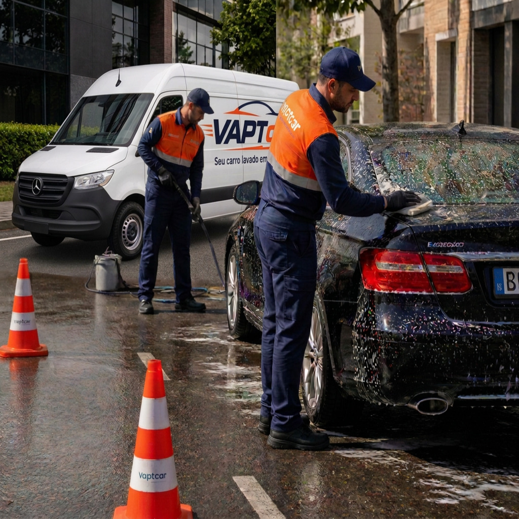 Equipe vaptcar em ação entre os cones de sinalização.