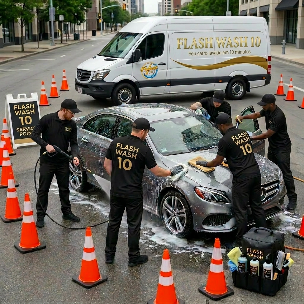 Lavagem completa executada no ponto de atendimento planejado.